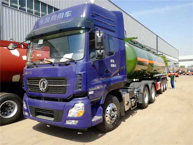 三軸雙胎腐蝕品半掛罐車包上戶價格